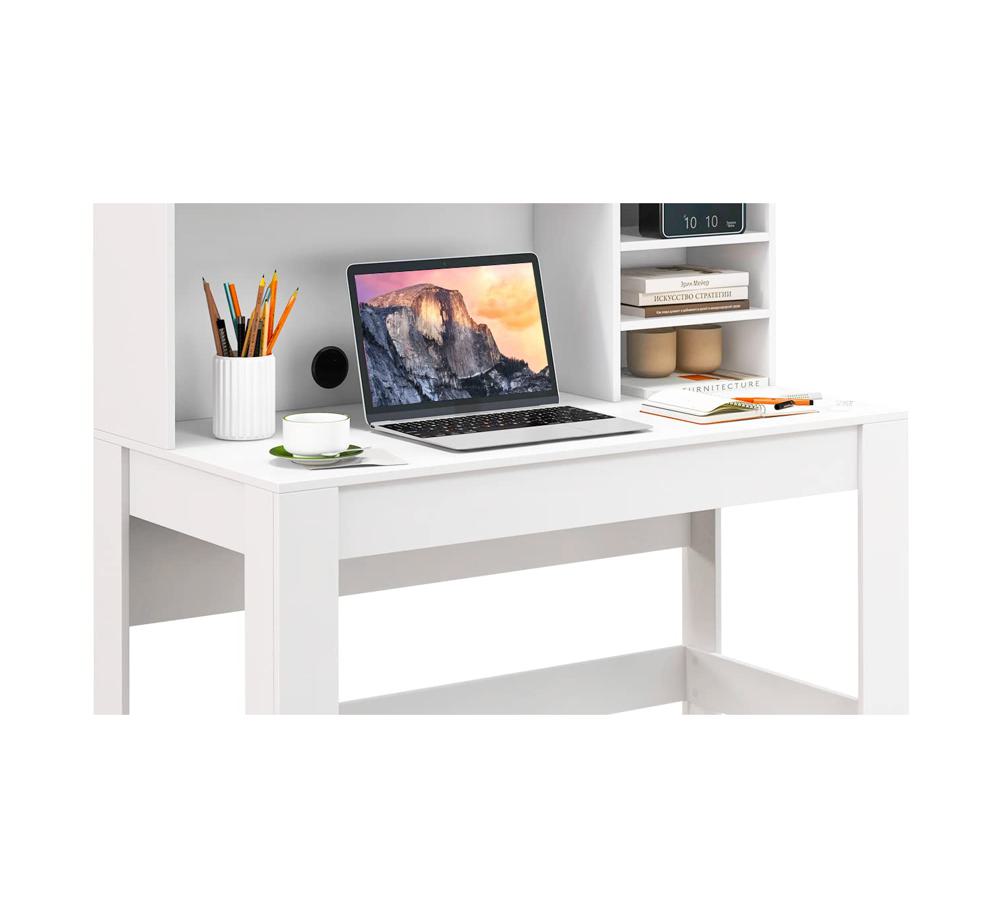 Bideseen ホワイトメープル パソコンデスク Costway 48 in. White Wood 2-Drawer Electric Standing Desk with